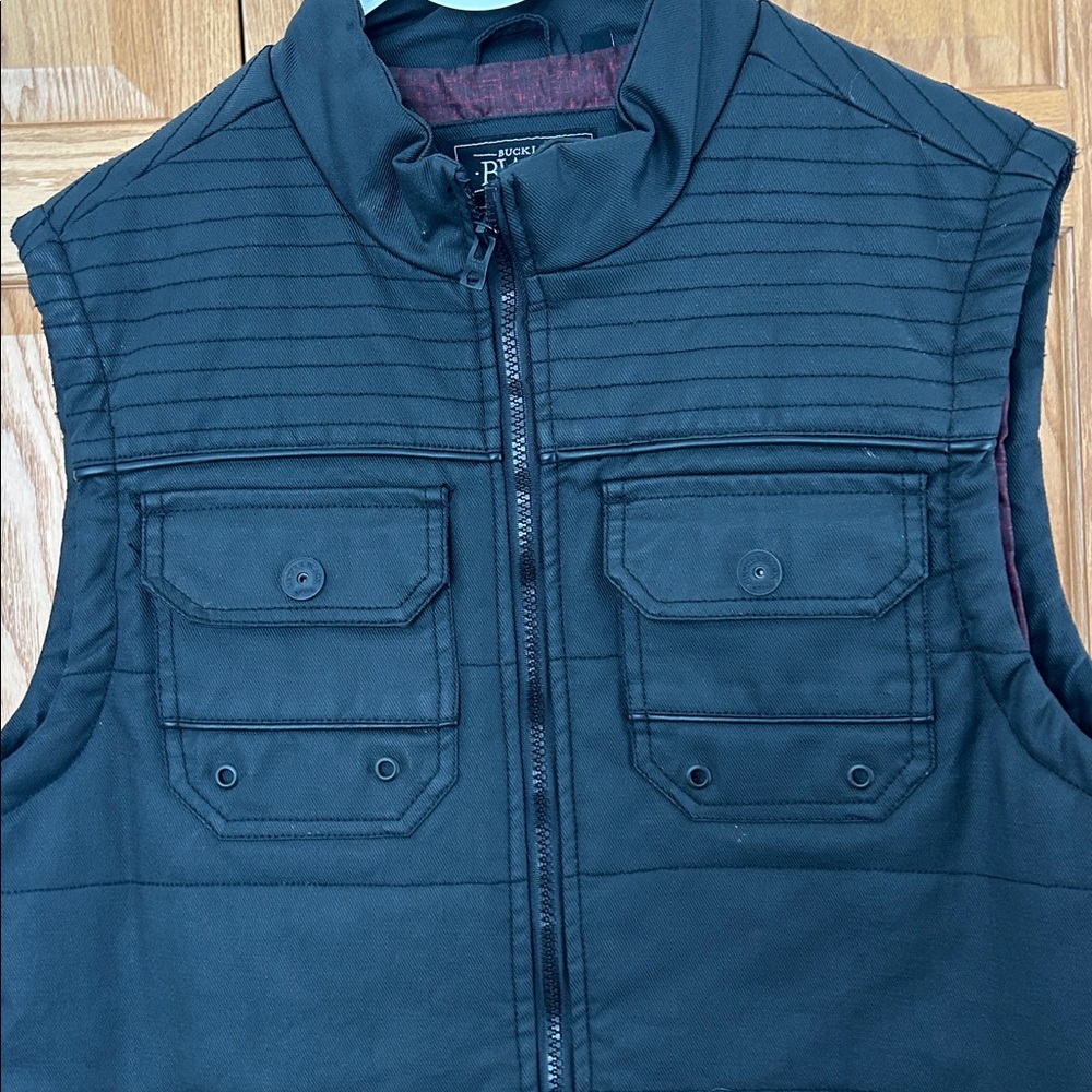Buckle Black Men's Black Vest - Picture 3 of 4